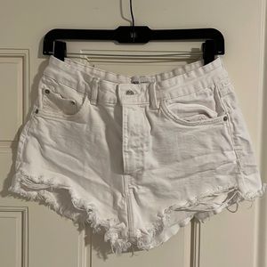 Zara white denim shorts